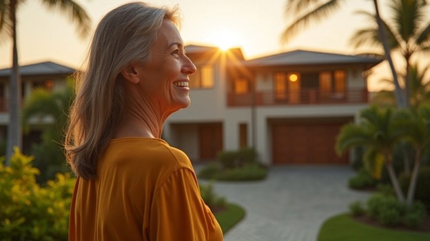 A satisfied property owner confidently overseeing their managed property with a chosen Oahu property manager.